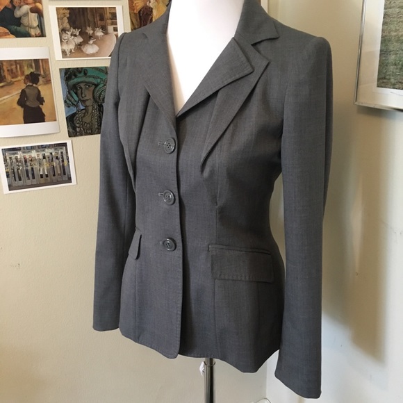 MOSCHINO cheap & chic label unique gray fitted wool blazer SZ 6 - Picture 2 of 8